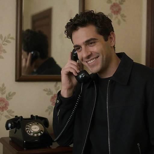 Vintage Portrait with Rotary Phone