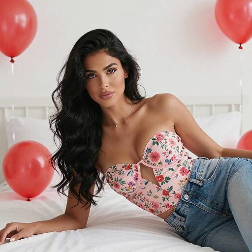 Confident Woman Reclining in Minimalist Bedroom