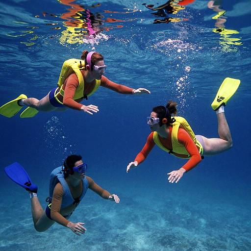 Vibrant Underwater Explorers in Retro Style