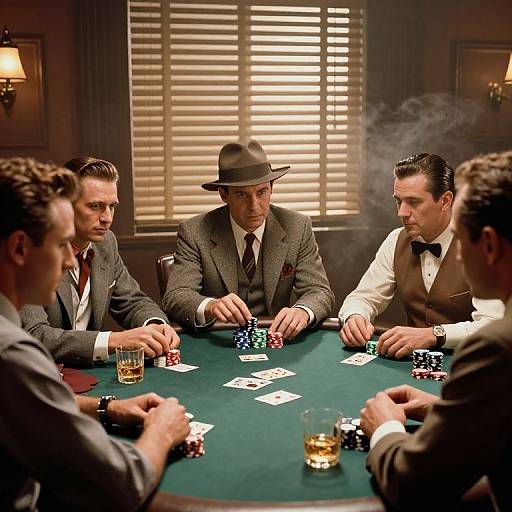 1960s Gangster Poker Night Scene