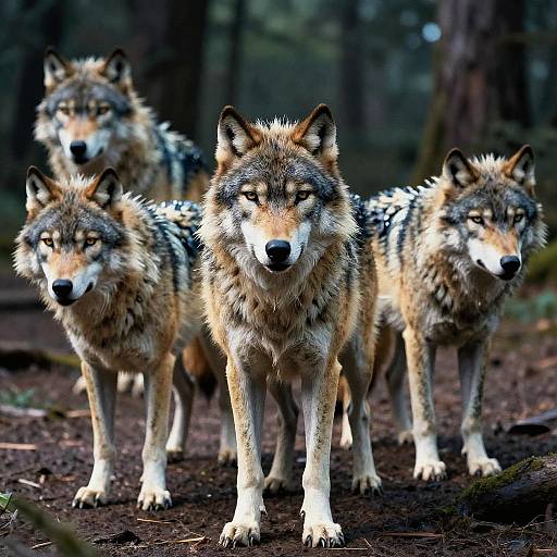 Vibrant Cyborg Wolves in Retro Film