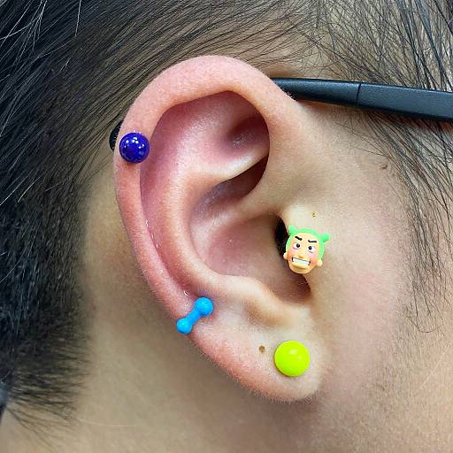 Exaggerated Ugly Ear Piercings Cartoon