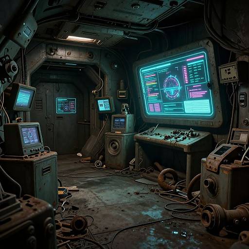 Futuristic Abandoned Bunker Interior