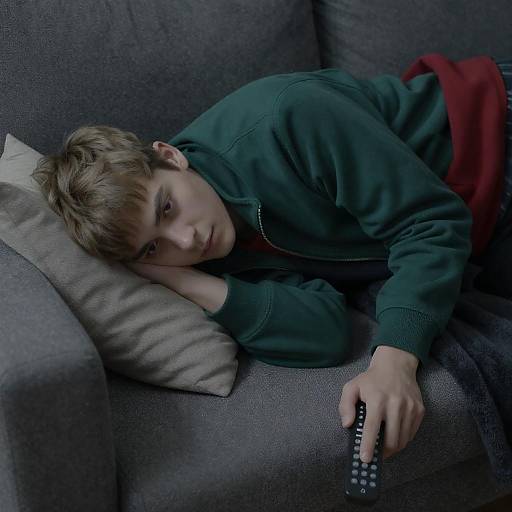 Young Man Relaxing on a Couch