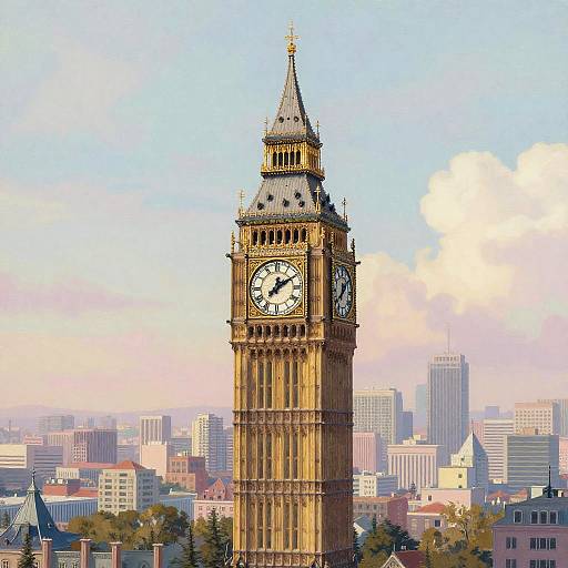 Surreal Melting Clock Tower Dreamscape