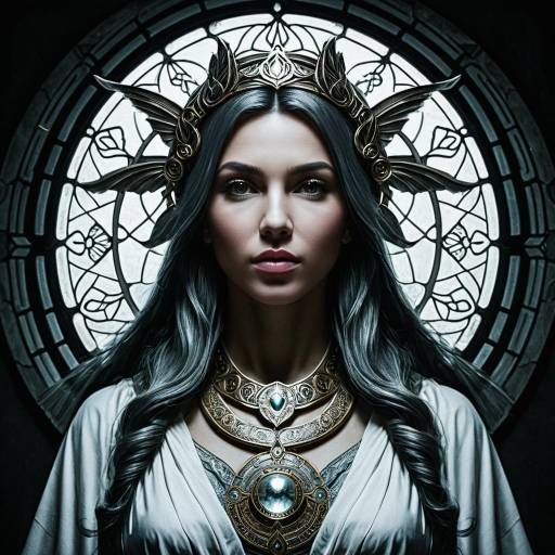Ethereal Female Guardian with Ornate Crown