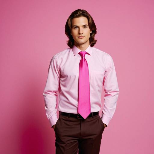 Young Man in Pink Shirt and Tie