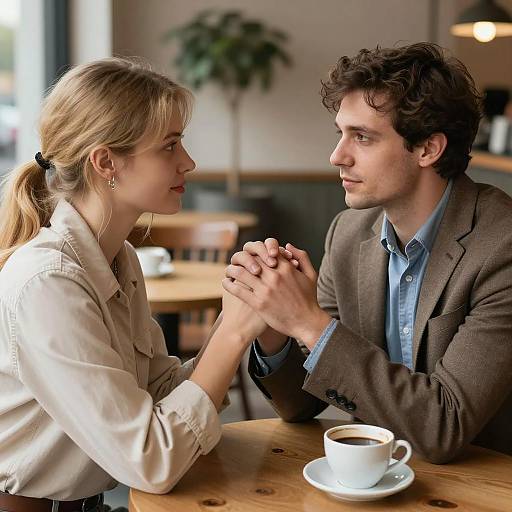 Intimate Café Moment Between Couple