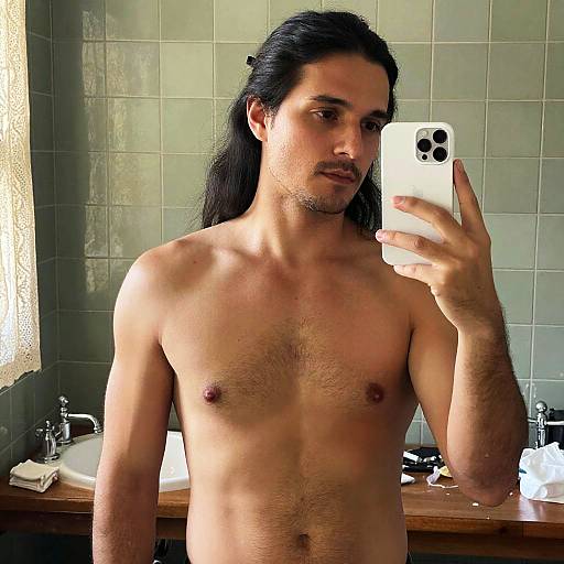 Photorealistic Mirror Selfie of Androgynous Adult