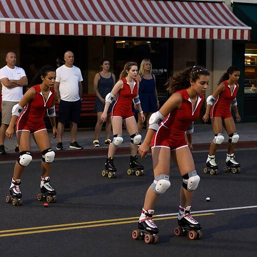 Night Roller Skating Performance on Street