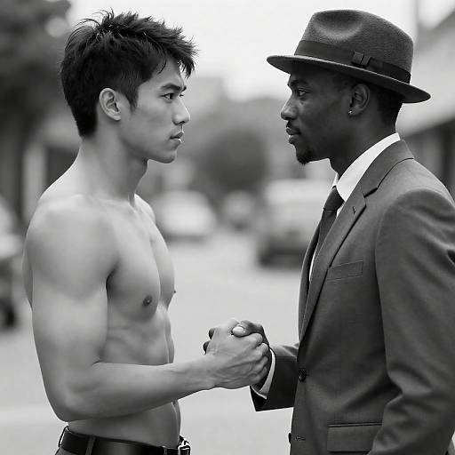 Intimate Black and White Portrait of Two Men