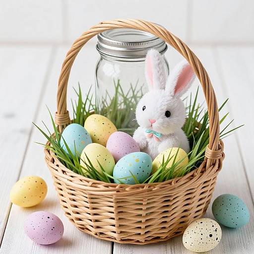 Easter Basket with Pastel Eggs
