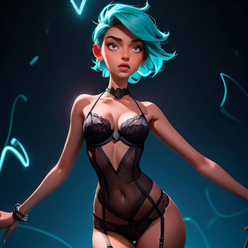 Fantasy Fairy Woman with Blue Hair