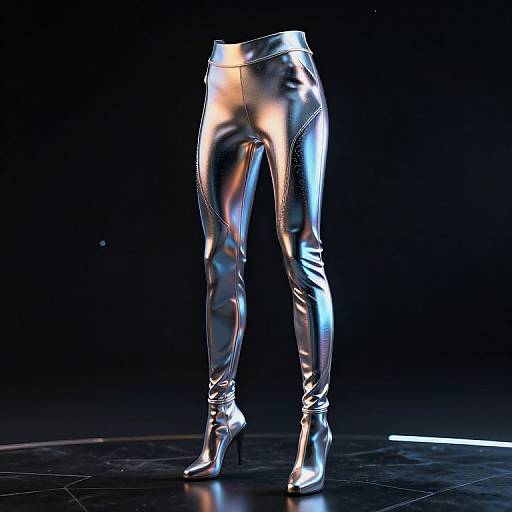 Futuristic AI Liquid Metal Leggings