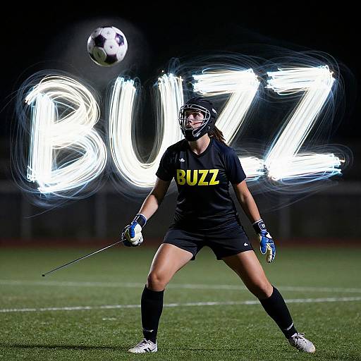 Neon Vortex Soccer Goalkeeper