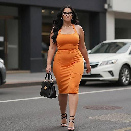 City Street Fashion: Curvy Woman Portrait