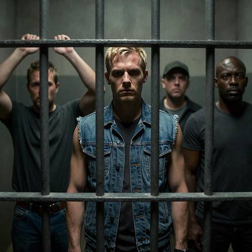 Mysterious Scene in Dim Prison Cell