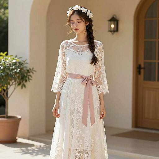 Elegant Bridal Tea Party Attire Display