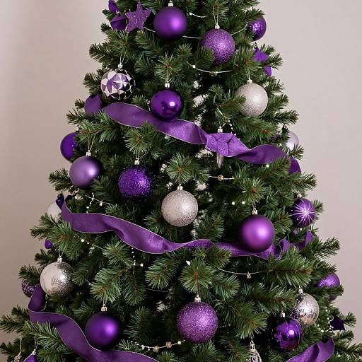 Purple Decorated Christmas Tree
