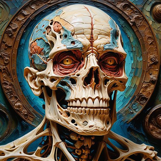 Vividly Textured Deformed Anatomical Portrait