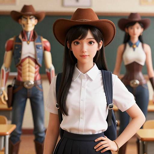 Photorealistic Schoolgirl Portrait