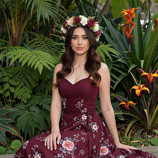 Serene Woman with Floral Crown