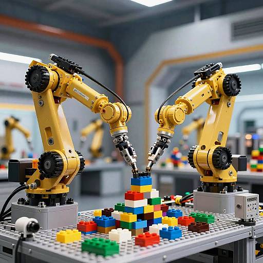 Futuristic Lego Factory Robots Assembly