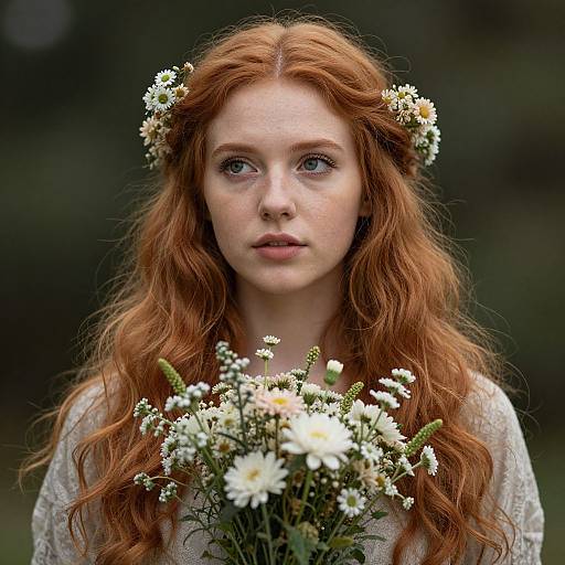 Ethereal Portrait of Red-Haired Woman