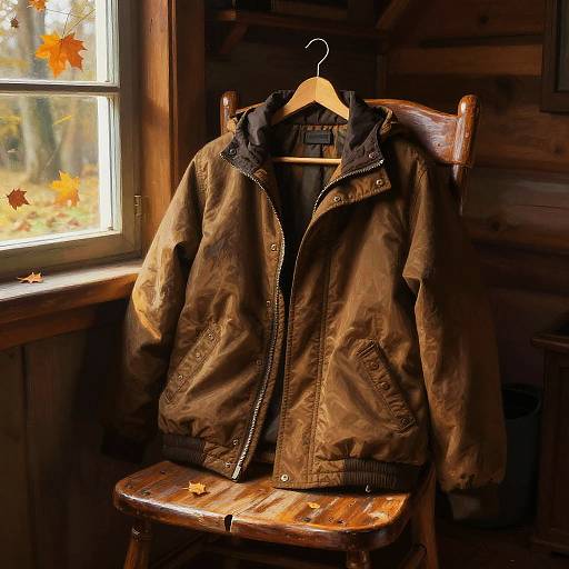 Cozy Cabin Jacket on Rustic Chair