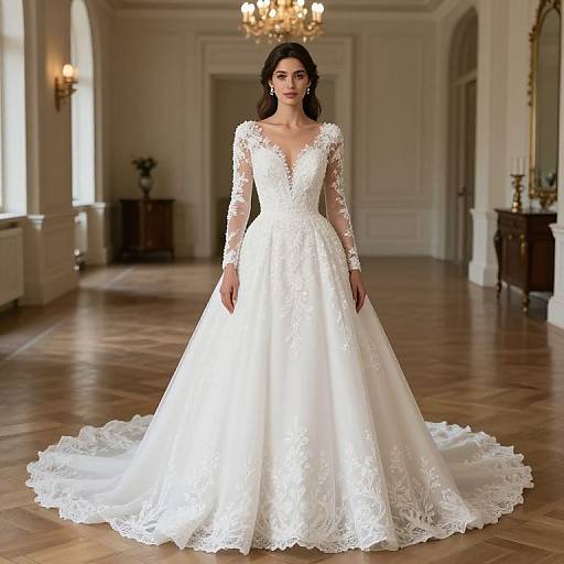 Queen Anne Neckline Wedding Dress
