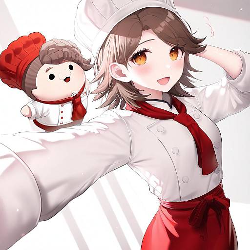 Illustration of Hanamura teruteru, danganronpa (series) in the style of Gweda