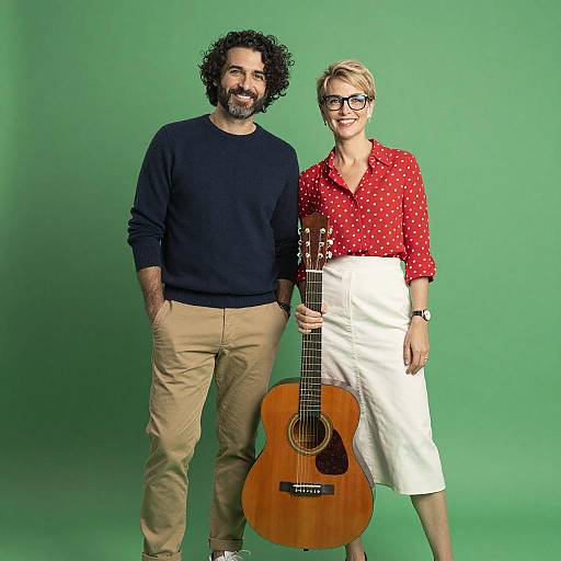 Affectionate Couple with Acoustic Guitar