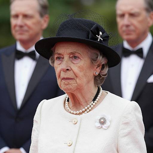Elderly Woman in Elegant Outdoor Setting