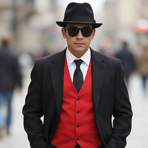 Retro Styled Male in Fedora Outfit