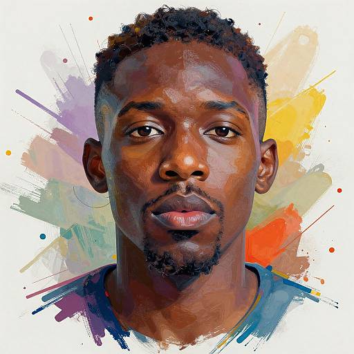 Vibrant Abstract Portrait of Black Man