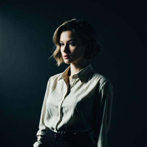 Elegant Woman with Faded Crop Hairstyle