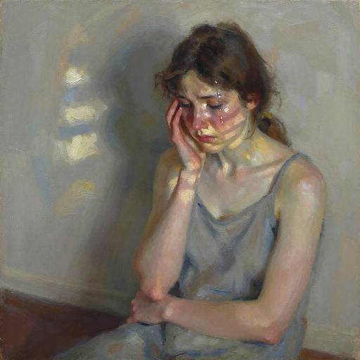 Melancholy Portrait in Soft Pastels