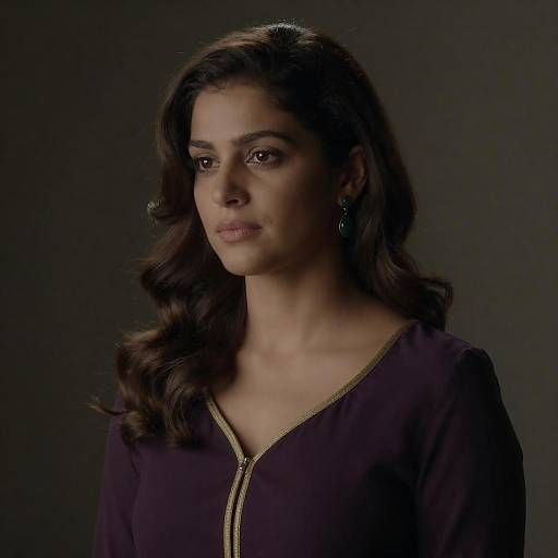 Elegant Portrait of a Woman in Purple