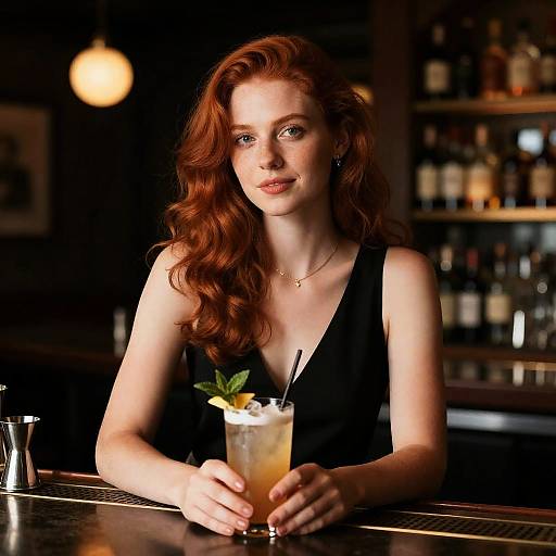 Red-Haired Woman at Bar