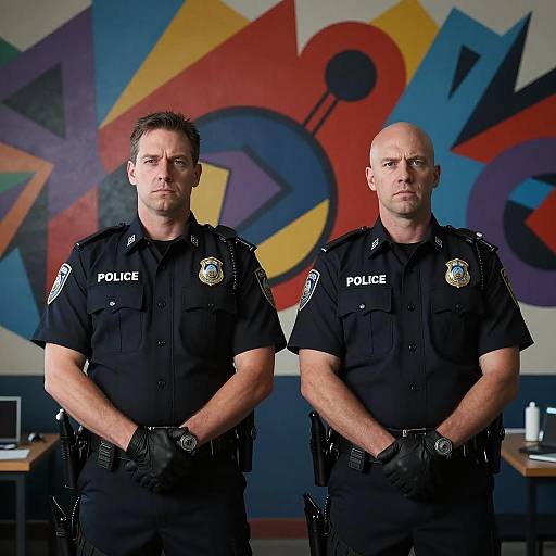 Cinematic Scene of Two Police Officers