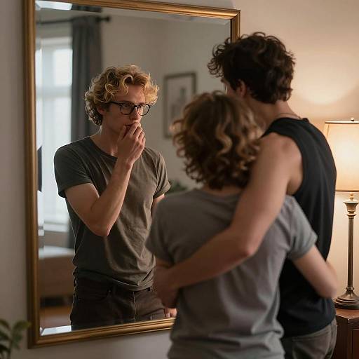 Intimate Moment in Dim Lighting