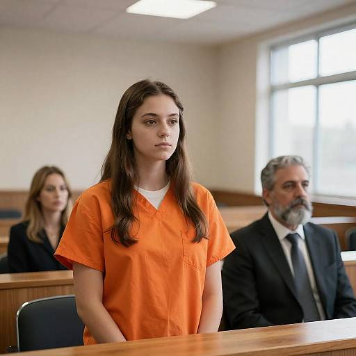 Courtroom Scene with Imposing Atmosphere