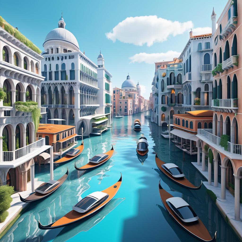 Futuristic Venice: A Hyperrealistic Water City