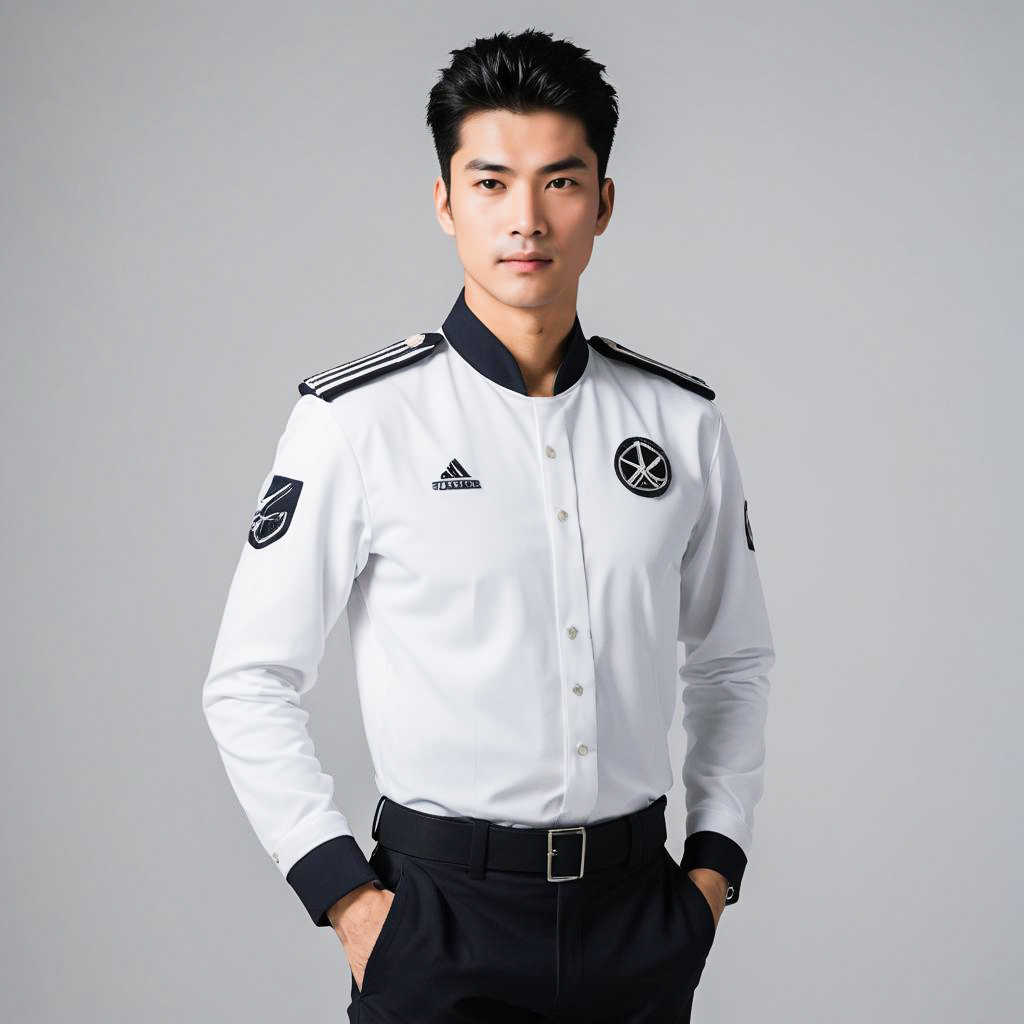 Confident Recruit Photoshoot in White Uniform