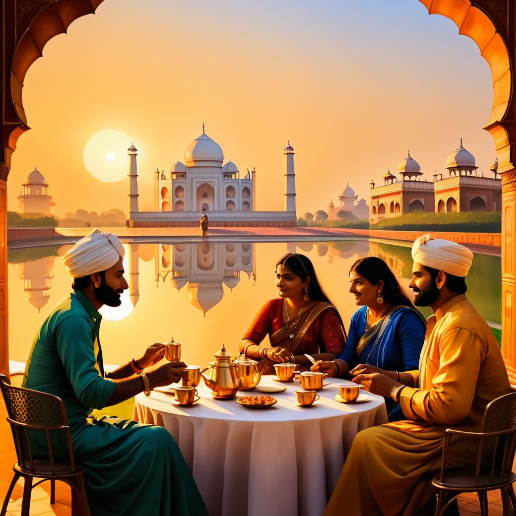 Chai Time at Sunrise near Taj Mahal