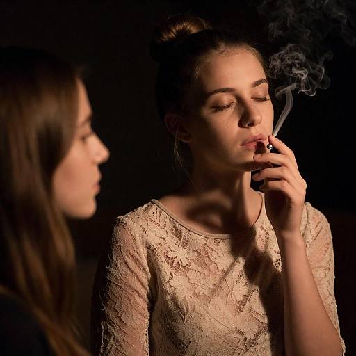 Intimate Portrait of Two Women in Shadows