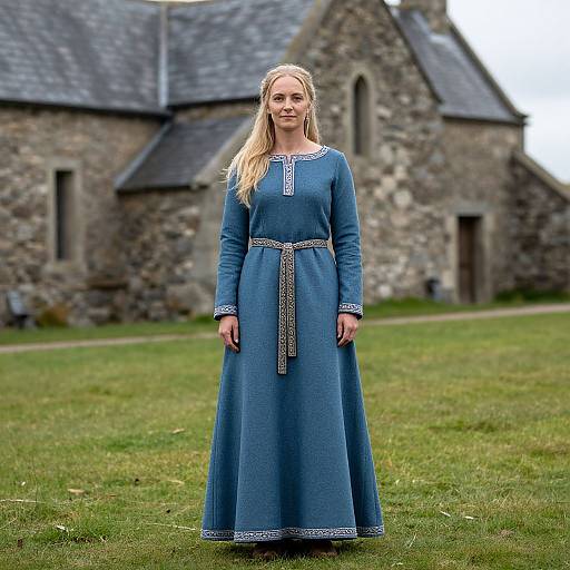 Ancient Celtic Woman in Blue Dress