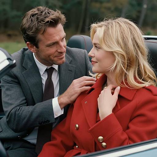 Couple in Convertible Car