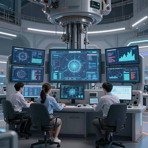 Futuristic High-Tech Control Room