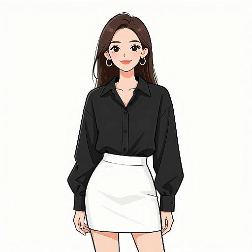 Smiling Woman in Minimalist Outfit